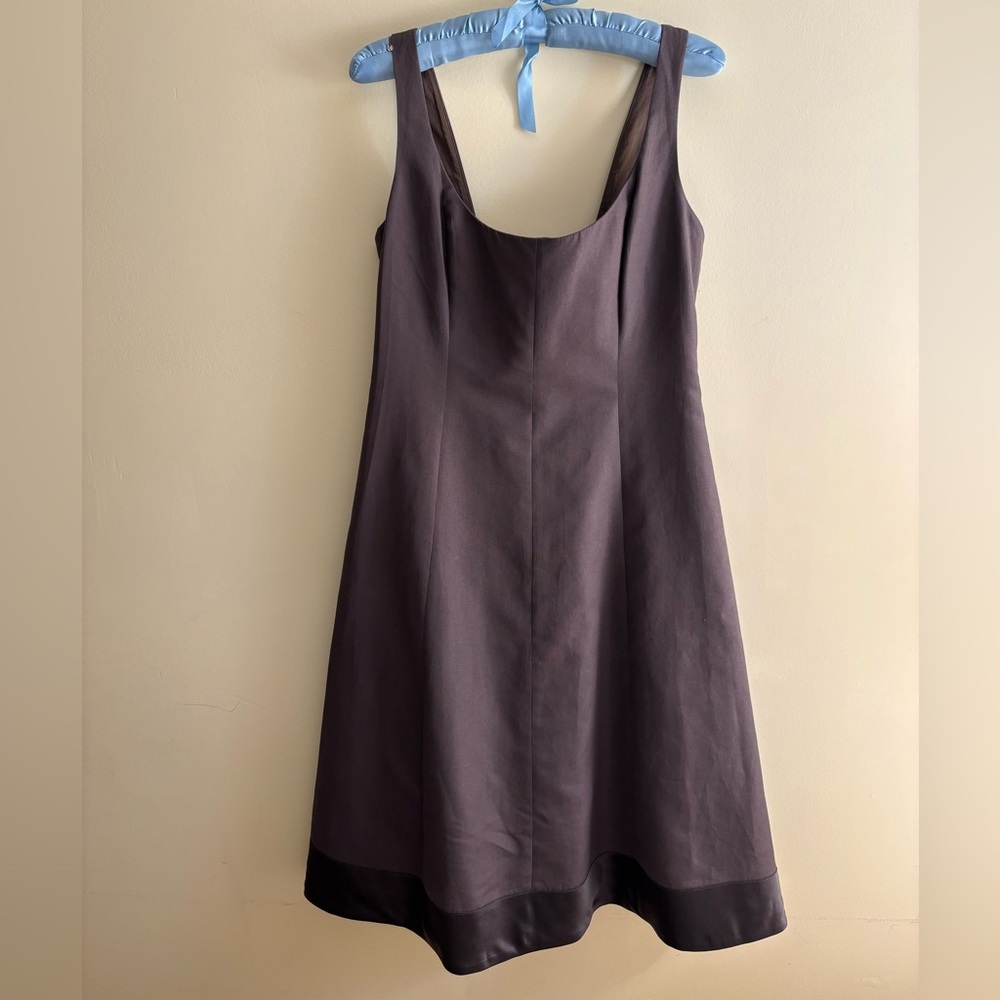 🍁Dark Chocolate Mousse Scoop Neck A-Line Dress Size 4